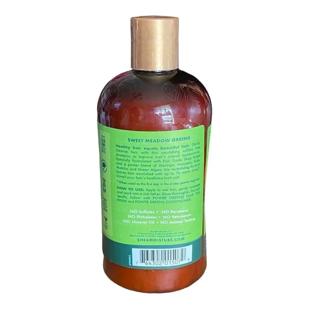 New Shea Moisture  Power Greens Shampoo Infused with Moringa Avacado for Hair